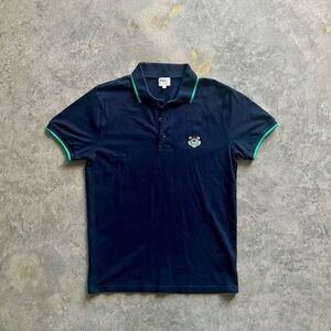Kenzo Men's Navy and Green Polo-shirts